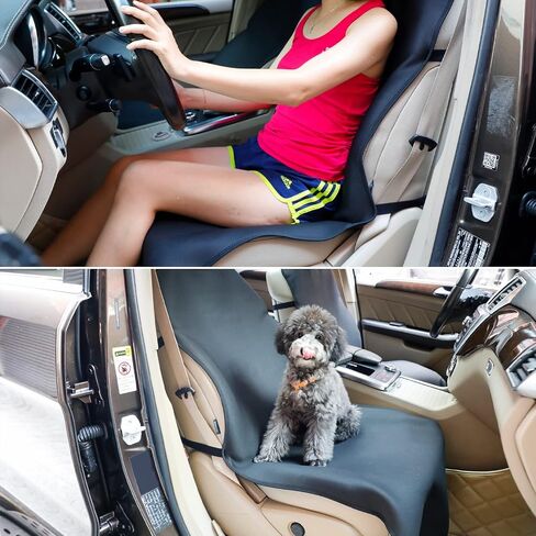 seceles Car Seat Seat Protector Extended Waterproof Car Seat Cover Towel with 3 Buckle Straps, Premium Universal Fit Washable Neoprene Non-Slip Backing Stain Resistant Automotive Protector (Beige) in Saudi Arabia