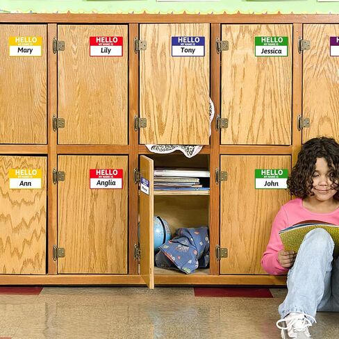 400 قطعة من ملصقات ملصقات الاسم مقاس 3.62 * 2.25 بوصة "Hello My Name is" شارة اسم ملونة للمدرسة، والمكتب، والحفلات ذات الطابع الشخصي، والأسرة، والمنافسة in Kuwait