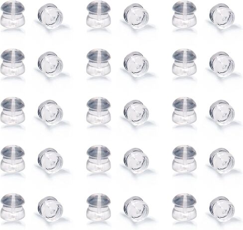 ظهور الأقراط المطاطية 108 قطعة من الأقراط المصنوعة من السيليكون الشفاف، سدادات الأقراط الناعمة البديلة للأقراط الثقيلة المتدلية، على شكل همبرغر، قطر 5 مم in Kuwait