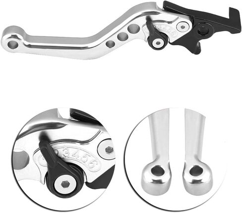Keenso Double Disc Brake Lever, Aluminum Alloy Motorcycle Clutch Lever Brake Handle Levers for GY6 Xmax 400(Silver) in Saudi Arabia