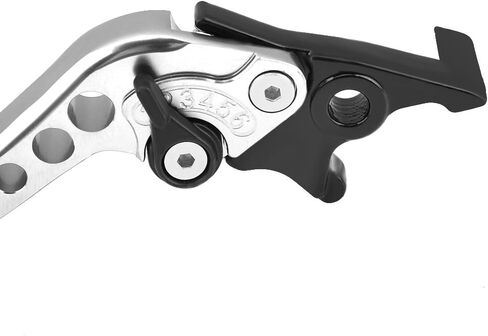 Keenso Double Disc Brake Lever, Aluminum Alloy Motorcycle Clutch Lever Brake Handle Levers for GY6 Xmax 400(Silver) in Saudi Arabia