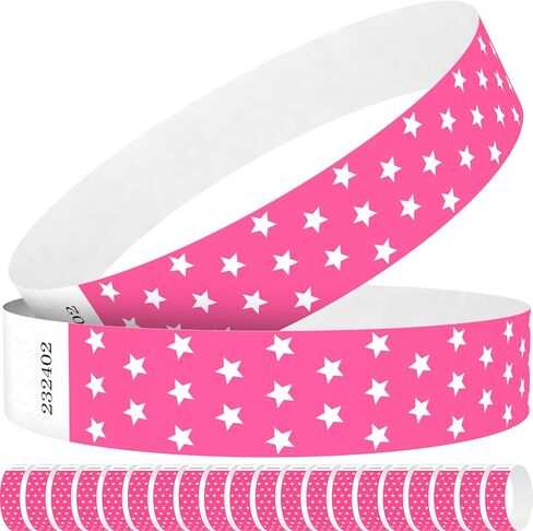 Neon Stars Green Paper Wristbands for Events, 100 Count 3/4" Paper Bracelets for Event Entry, Festivals, Parties, Clubs (Neon Star Green, 100) in Saudi Arabia