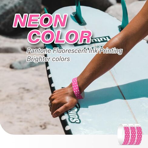 Neon Stars Green Paper Wristbands for Events, 100 Count 3/4" Paper Bracelets for Event Entry, Festivals, Parties, Clubs (Neon Star Green, 100) in Saudi Arabia