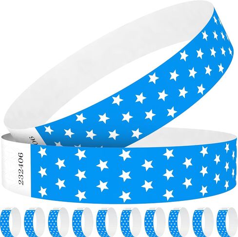 Neon Stars Green Paper Wristbands for Events, 100 Count 3/4" Paper Bracelets for Event Entry, Festivals, Parties, Clubs (Neon Star Green, 100) in Saudi Arabia