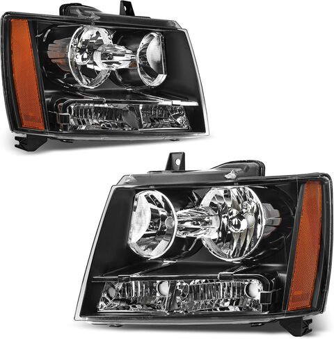 مجموعة المصابيح الأمامية لجهاز العرض AUTOSAVER88 LED متوافقة مع شاحنة بيك اب تشيفي أفالانش 2007-2013 07-14 تشيفي سوبربان/تاهو لاستبدال شاحنة بيك اب SUV الإسكان الأسود in Saudi Arabia