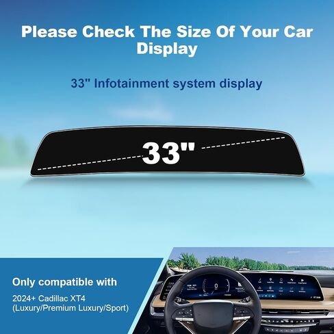 2019-2023 Cadillac XT4 Screen Protector, for 2020-2024 Cadillac CT4 Screen Protector, 8-inch Touch Screen 9H Tempered Glass 2022 2023 XT4 CT4 Accessories HD transparent protective film 8" in Saudi Arabia