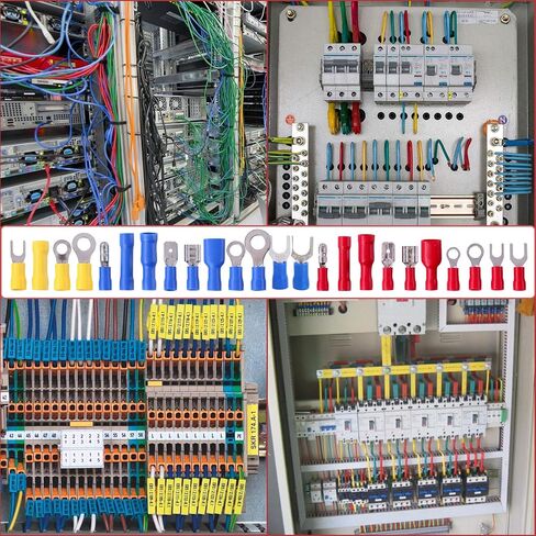 Hilitchi 440 قطعة 22-16/16-14/12-10 مقياس كهربائي معزول حلقة رصاصة بعقب الأشياء بأسمائها الحقيقية شوكة لصق تجعيد محطات الأسلاك موصلات مجموعة متنوعة in Saudi Arabia