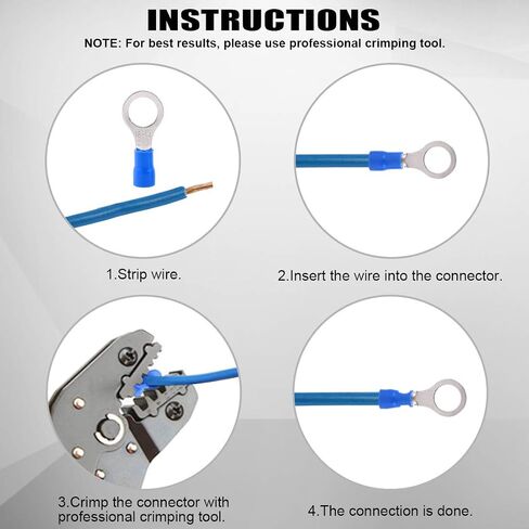 Glarks 360pcs 22-16/16-14/12-10 Gauge Quick Disconnect Electrical Insulated Spade Fork Ring Solderless Crimp Terminals Connectors Assortment Kit in Saudi Arabia
