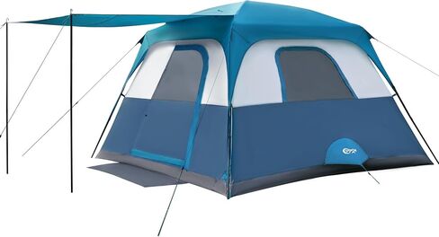 PORTAL 6 Person Camping Tent with Porch, Family Cabin Tent with Spacious Space, Water Resistant, Excellent Ventilation for Camping Outdoor Party Gathering in Saudi Arabia