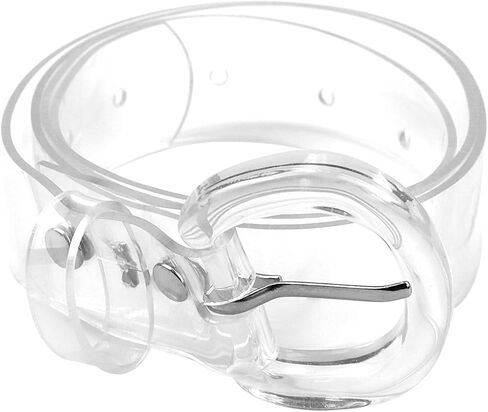 حزام نسائي شفاف، حزام عريض من مادة PVC شفاف كاجوال، إكسسوارات ملابس، حزام خصر بإبزيم شفاف على شكل حرف D in Kuwait