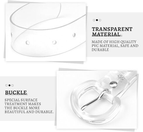 حزام نسائي شفاف، حزام عريض من مادة PVC شفاف كاجوال، إكسسوارات ملابس، حزام خصر بإبزيم شفاف على شكل حرف D in Kuwait