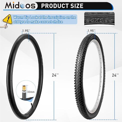 إطار دراجة مقاس 24 بوصة، عبوتان من إطارات الدراجة مقاس 24 × 1.95 مع صمام شريدر، وإطار دراجة مقاس 24 × 1.95 وأنبوب مع رافعتين للإطارات، إطار دراجة جبلية قابل للطي مقاس 24 بوصة × 1.75/1.95/2.0/2.10/2.125 دراجة جبلية in Kuwait