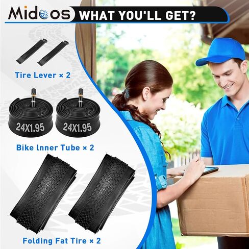 إطار دراجة مقاس 24 بوصة، عبوتان من إطارات الدراجة مقاس 24 × 1.95 مع صمام شريدر، وإطار دراجة مقاس 24 × 1.95 وأنبوب مع رافعتين للإطارات، إطار دراجة جبلية قابل للطي مقاس 24 بوصة × 1.75/1.95/2.0/2.10/2.125 دراجة جبلية in Kuwait