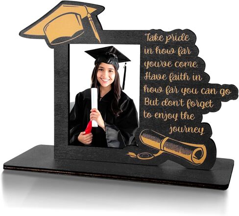 2024 Graduation Picture Frame, Class of 2024 Black Wooden Graduation Photo Frame as Preschool High School College Graduation Gifts Tabletop Display (Black) in Saudi Arabia