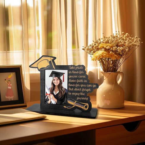 2024 Graduation Picture Frame, Class of 2024 Black Wooden Graduation Photo Frame as Preschool High School College Graduation Gifts Tabletop Display (Black) in Saudi Arabia