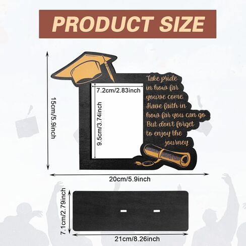 2024 Graduation Picture Frame, Class of 2024 Black Wooden Graduation Photo Frame as Preschool High School College Graduation Gifts Tabletop Display (Black) in Saudi Arabia