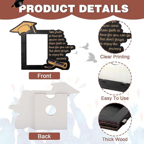 2024 Graduation Picture Frame, Class of 2024 Black Wooden Graduation Photo Frame as Preschool High School College Graduation Gifts Tabletop Display (Black) in Saudi Arabia