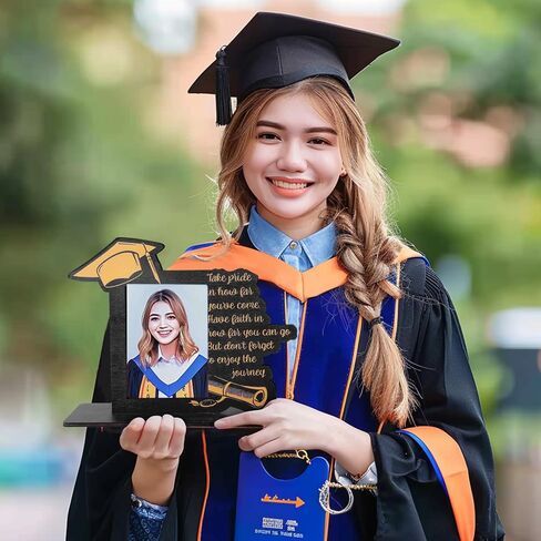 2024 Graduation Picture Frame, Class of 2024 Black Wooden Graduation Photo Frame as Preschool High School College Graduation Gifts Tabletop Display (Black) in Saudi Arabia