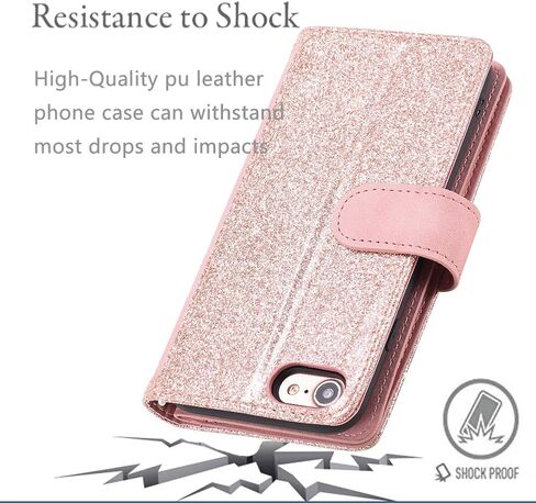 حافظة محفظة UEEBAI لهاتف iPhone SE 2022 5G/iPhone 7/iPhone 8/iPhone SE 2020، حافظة كلاسيكية ذات 9 فتحات للبطاقات وجيب بسحاب وحقيبة يد من جلد البولي يوريثان بغطاء مغناطيسي وحزام معصم لهاتف iPhone SE3/SE2 - بني in Saudi Arabia