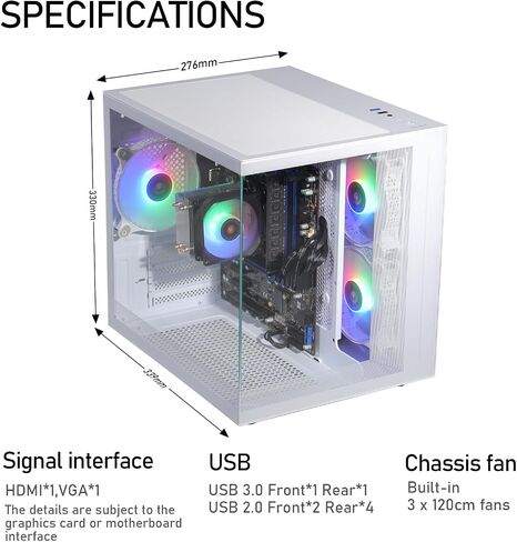 Gaming PC AMD Ryzen5 5600G 6Cores 3.9GHz UP to 4.40 GHz Processor, 16GB DDR4 RAM, 512GB NVMe SSD, AMD Radeon Vega7 Graphics Windows 11 Home - Gaming Desktop Computer White in Saudi Arabia