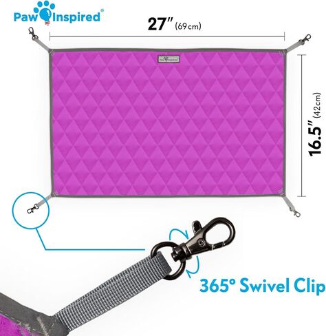 Paw Inspired Hanging Fleece Hammock for Ferrets, Rats, Chinchillas, Sugar Gliders, Cats, Small Pets | Hideout Toy for Guinea Pigs, Hamsters | Swivel Clips for Small Animal Cages (Gray/Green) in Saudi Arabia