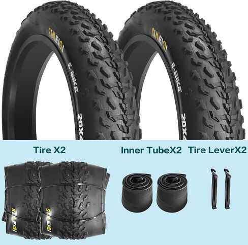 20" E-Bike Fat Tires 20 x 4.0 Folding Bead Tire for Electric Bikes or with AV32mm Tubes Compatible with Wide Mountain Snow Bike Tire in Saudi Arabia