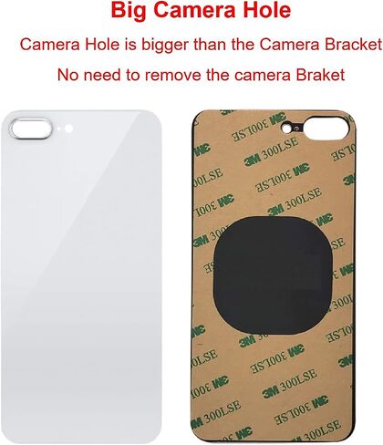قطعتان من الزجاج الخلفي لهاتف iPhone 8 Plus غطاء خلفي زجاجي (5.5 بوصة) مع شريط مثبت مسبقًا وأدوات إصلاح (أحمر) in Kuwait