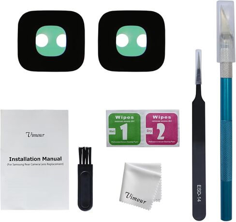 2 Pieces OEM Rear Camera Glass Lens Replacement for Samsung Galaxy S9 G960 (All Models) with Pre-Installed Adhesive and Repair Toolkit in Kuwait