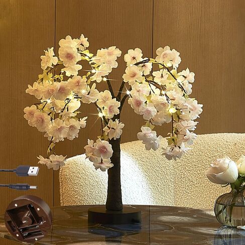 LITBLOOM Lighted Baby Breath Tree 18IN 30 LED Lights with Timer Battery Operated or USB Plug in, Bonsai Tree with Lights for Wedding Party Table Christmas Decoration in Saudi Arabia