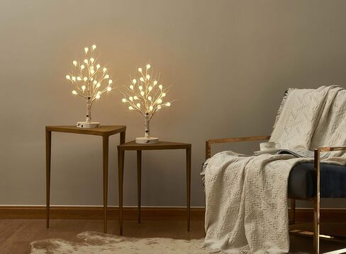 LITBLOOM Lighted Baby Breath Tree 18IN 30 LED Lights with Timer Battery Operated or USB Plug in, Bonsai Tree with Lights for Wedding Party Table Christmas Decoration in Saudi Arabia