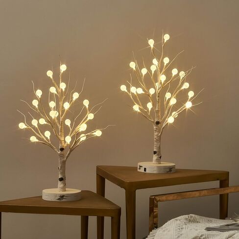 LITBLOOM Lighted Baby Breath Tree 18IN 30 LED Lights with Timer Battery Operated or USB Plug in, Bonsai Tree with Lights for Wedding Party Table Christmas Decoration in Saudi Arabia