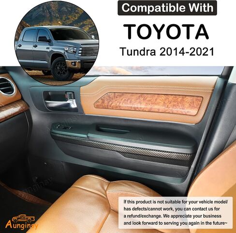 مقبض باب السيارة مسند الذراع شريط مناسب Toyot @ Tundra 2014-2021 مسند ذراع باب السيارة شريط ديكور غطاء لوحة الباب الداخلي غطاء لوحة الباب الأمامي والخلفي الداخلي ملحقات شريط مسند الذراع (غير مناسب لطراز الكابينة المزدوجة!) in Kuwait