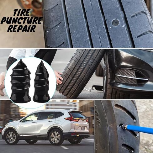مسمار مطاطي لإصلاح الإطارات، 30 قطعة من أدوات إصلاح الإطارات الفراغية، أظافر مطاطية حلزونية، لأدوات إصلاح الإطارات السريعة للدراجات النارية in Kuwait
