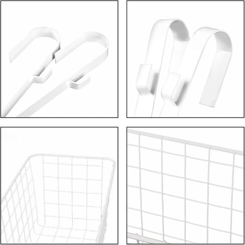 2 Pack Bedside Hanging Wire Basket for Storage Bedside Caddy Hanging Organizer Bunk Bed Shelf Holder Pocket for College Dorm Room Baby Bed Rails (White/Large) in Saudi Arabia