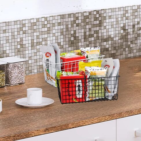 2 Pack Bedside Hanging Wire Basket for Storage Bedside Caddy Hanging Organizer Bunk Bed Shelf Holder Pocket for College Dorm Room Baby Bed Rails (White/Large) in Saudi Arabia