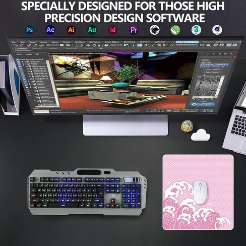 لوحة ماوس للألعاب X-Raypad Aqua Control Plus Wave، لوحة ماوس فائقة الدقة مع سرعة مثالية وقدرة تحكم، انزلاق X وY ثابت، مصممة لمشغلات Fps ذات متطلبات DPI منخفضة in Kuwait