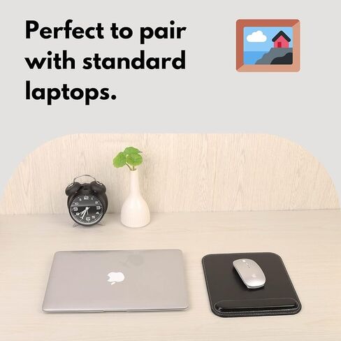 Leather Mouse Pad with Wrist Support, Ergonomic Mouse Pad with Silky Smooth Surface & Non-Slip Backing (Brown) in Saudi Arabia