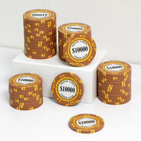 14 Gram Clay Poker Chips Monte Carlo Poker Chips Casino Grade Poker Chip for Texas Hold'em, Blackjack Poker Games Pack of 50 Pieces in Saudi Arabia