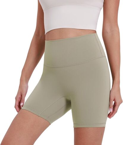 شورت Altiland نسائي عالي الخصر لراكبي الدراجات النارية بدون درزات أمامية، شورت رياضي للجري والتمارين الرياضية مقاس 6 بوصات in Kuwait