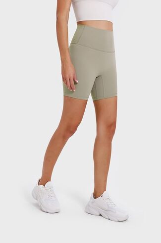 شورت Altiland نسائي عالي الخصر لراكبي الدراجات النارية بدون درزات أمامية، شورت رياضي للجري والتمارين الرياضية مقاس 6 بوصات in Kuwait