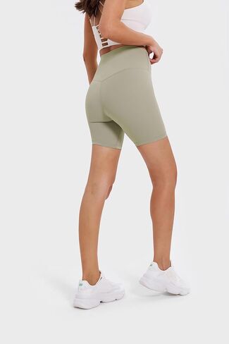 شورت Altiland نسائي عالي الخصر لراكبي الدراجات النارية بدون درزات أمامية، شورت رياضي للجري والتمارين الرياضية مقاس 6 بوصات in Kuwait