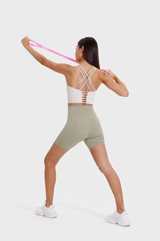 شورت Altiland نسائي عالي الخصر لراكبي الدراجات النارية بدون درزات أمامية، شورت رياضي للجري والتمارين الرياضية مقاس 6 بوصات in Kuwait