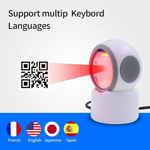 1D 2D QR متعدد الاتجاهات قارئ ماسح الباركود التلقائي بدون استخدام اليدين. قارئ الباركود USB Symcode التلقائي لاستشعار الصور ماسح الباركود. in Saudi Arabia