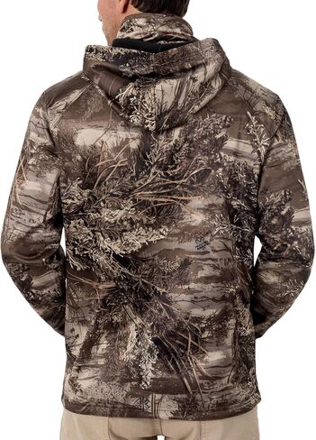 سترة بغطاء رأس مموهة من الصوف التقني للرجال من Realtree مع حزام رقبة مدمج، Max-1 XT، 3X-Large in Kuwait