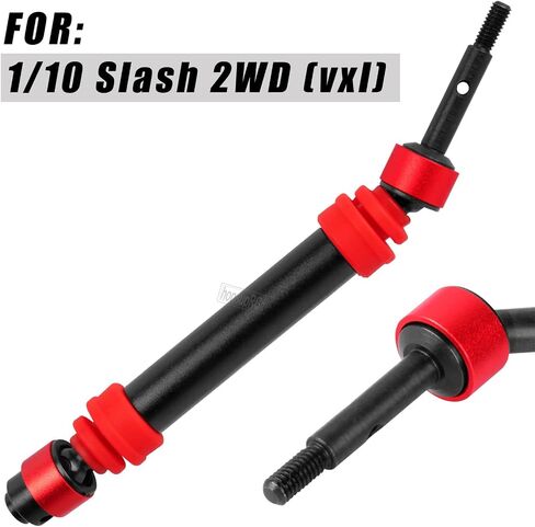 #45 Steel RC Drive Shaft Axles Upgrades Part for 1/10 Slash 2wd (VXL),Harden Front axle&Rear CVD Driveshafts Hops up,Black witrh Red(2PCS) in Saudi Arabia