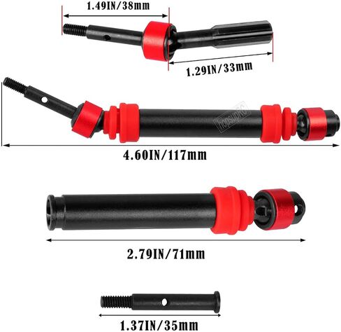 #45 Steel RC Drive Shaft Axles Upgrades Part for 1/10 Slash 2wd (VXL),Harden Front axle&Rear CVD Driveshafts Hops up,Black witrh Red(2PCS) in Saudi Arabia