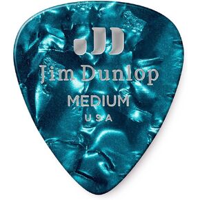 Dunlop 483P11MD Genuine Celluloid, Turquoise Pearloid, Medium, 12/Player's Pack