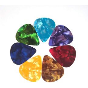 50 Pieces Colorful Celluloid Guitar Picks Premium Celluloid Guitar Picks for Acoustic Electric Guitars Bass or Ukulele(Thickness 0.5 mm)