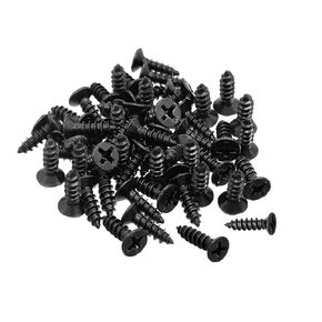 #6 X 3/4" Black Oxide Coated Carbon Steel Flat Head Phillips Wood Screw-(100 Pcs)