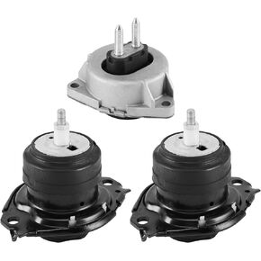 3pcs Engine Mount Compatible with 2011-2019 Grand Cherokee RWD V6 3.6L and V8 5.7L Engines EM-3280 Front Left EM-3280 Front Right EM-3297 Automatic Transmission Mount Triangle Design